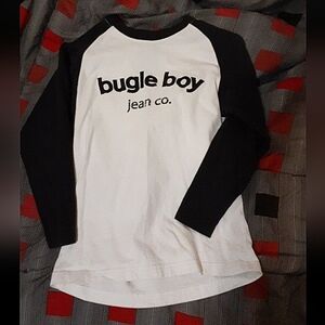 Bugle Boy Kids Black and White Raglan Shirt